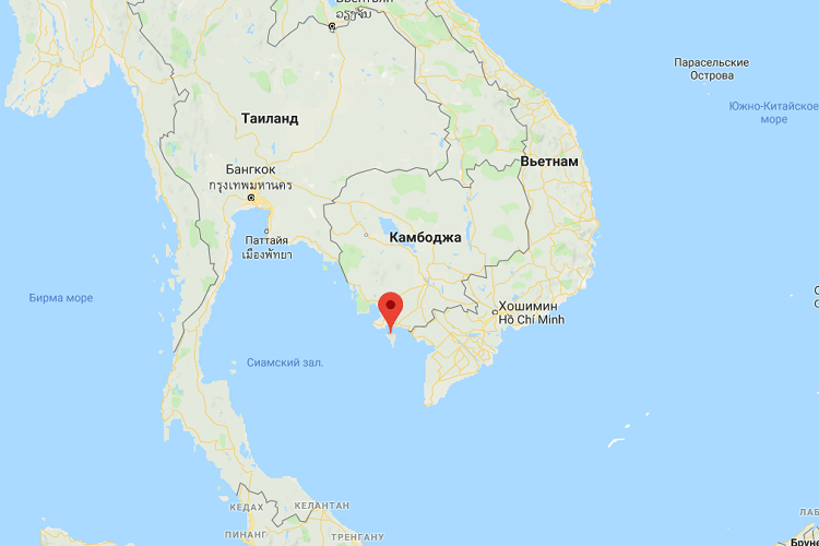 Карта острова Фукуок, Вьетнам